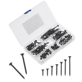 waves 140 pcs Countersunk Head Wood Screws M3.5 0.6 - 2.0 inches (16 - 50 mm) Set of 7 Types with Case DIY Furniture Repair Wood Multi-Purpose