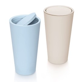 LYCXAMES Car Trash Bin, Pack of 2 Vehicle Bin, Portable Car Cup Holder, Plastic Car Drink Holder, Mini Rubbish Bin, Suitable for Cars, Bedrooms, Offices (Pink, Blue)