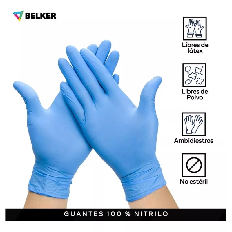 Cobalt Guante Mediano Nitrilo Sin Polvo 1 Caja/100 Pzas