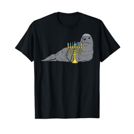 Jewish Seal Menorah Animal Hanukkah Pajamas Chanukah PJs T-Shirt