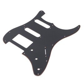 Plastic Guitar Pickguard 3 Layer HSS Scratch Guard Plate Replacement, Fits ST Electric Guitars, 11 Mounting Holes HH Pickup Routine Design Easy Installation