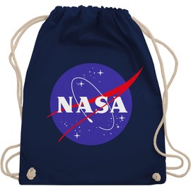 Shirtracer - Gym Bag Backpack - Sayings Statement - Nasa Meatball Logo, 2 Navy Blue