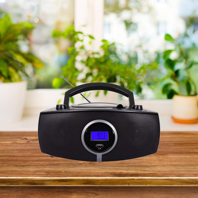 HANNLOMAX HX-316CD CD/MP3 Boombox, AM/FM Radio, Digital Radio Frequency Display,