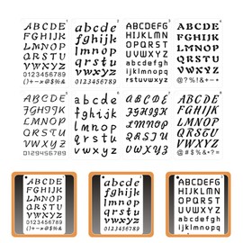 Tofficu 8pcs English Letter and Number Stencils Alphabet Templates for Crafting Painting Scrapbooking and DIY Projects Calligraphy Stencil for More