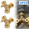 Unbranded 3/4" Solid Brass Double Two Way Tap Garden Connector