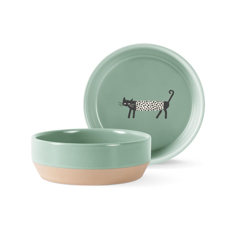 Fringe Studio Oliver The CAT Small Stoneware Pet Bowl, PetShop