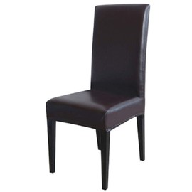 Faux Leather Chair Cover Elastic Waterproof Back Washable Protective Kitchen Dining Room 1 Piece Brown Classic Elegant