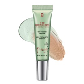 CC Red Correct With Cen-Tella,CC Cream Foundation,Color Correcting Cream,Skin Tone Correcting, Green Concealer For Redness,Balance Skin Tone And Reduce Redness,Suitable For All Skin Types