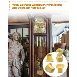Shell Hook and Nut Set Fit for Older Style Grandfather or Grandmother Clock Weight Shell Hook and Nut, 3PCS