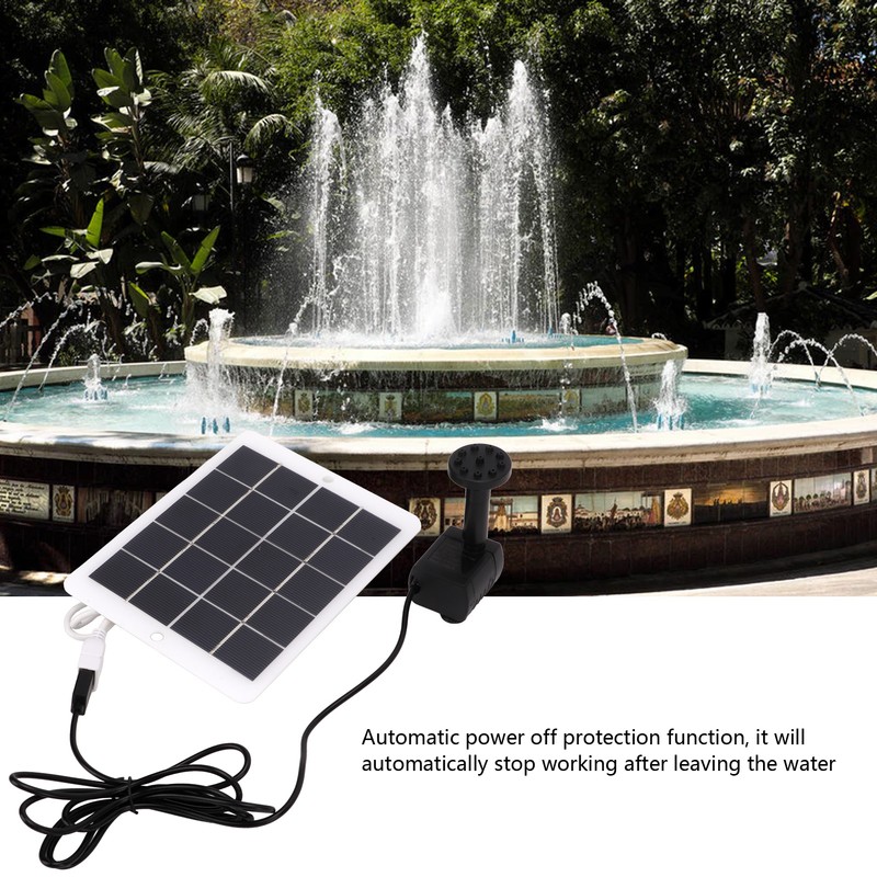3W 5V Solar Water Fountain Pump 120L/H Landscape Garden Solar