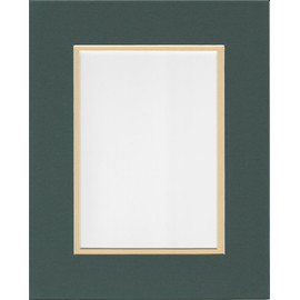 16x20 Pine Green and Maize Yellow Double Picture Mat, Bevel Cut for 11x14 Picture or Photo