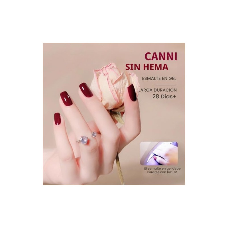 CANNI - Esmalte de uñas en gel de color rojo