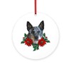 CafePress Blue Heeler Christmas Round 4" MDF Holiday Ornament