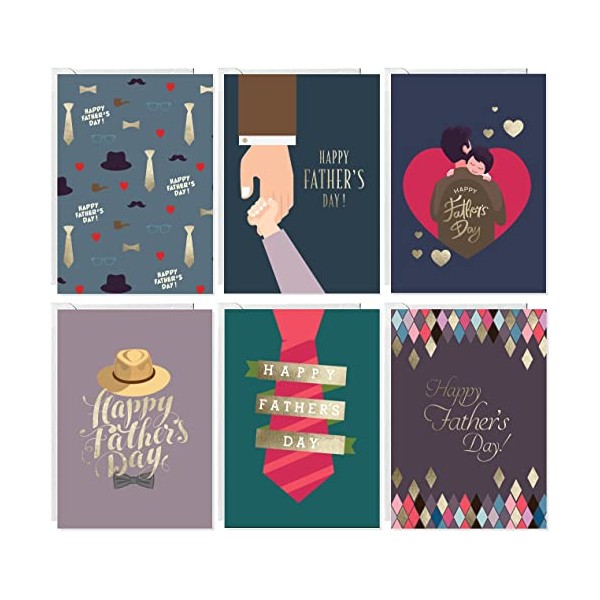 Happy Father's Day Greeting Cards with Envelopes | Pack of