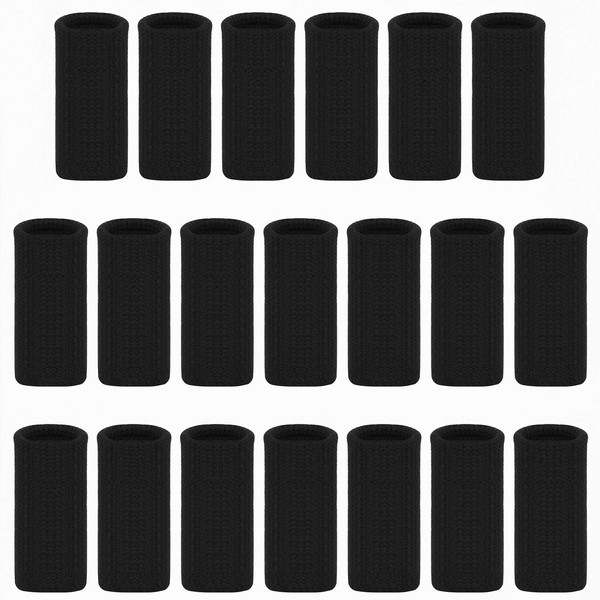 Ancefine Elastic Finger Sleeves/Thumb Braces Support/Compression Protector Braces for Relieving Pain Calluses Arthritis Knuckle,20Pcs (Black)