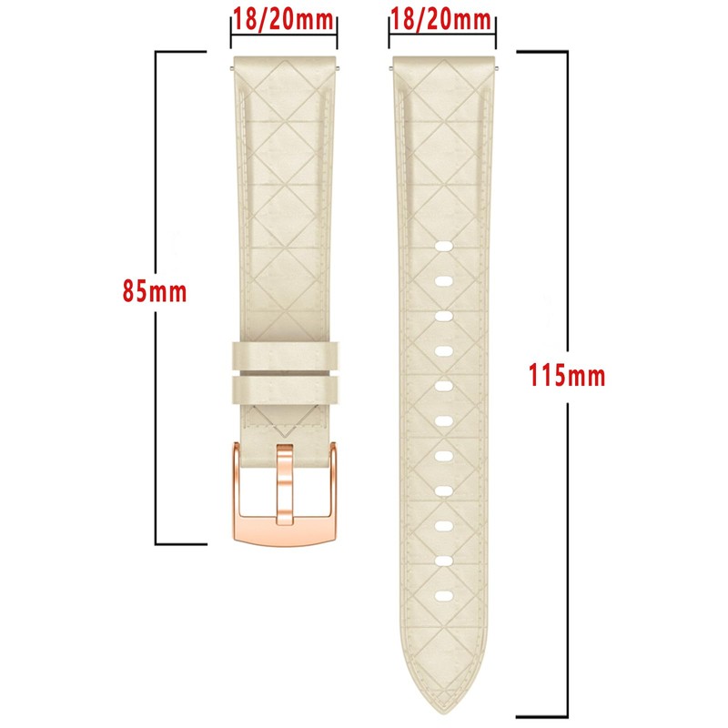 [SQHYWJ] Genuine Leather Watch Band 18mm 20mm Sweatproof Quick Release