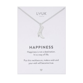 LUUK LIFESTYLE Delicate Necklace with Pendant Made of Waterproof Stainless Steel, Gift for Women, Modern Jewellery Design, in Silver, Gold and Rose, Stainless Steel