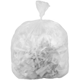 50 Small to Medium Trash Bags | 7-8-9-10 Gallon Trash Bags | 24" x 24" Clear Garbage Bags - Commercial Waste Basket Trash Bags | Bulk Plastic Bathroom Trash Can Liners | Office Shredder Bags