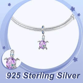 Simphman Summer Ocean 925 Sterling Silver Charms Dangles Crab Turtle Octopus Sea for Bracelets and Necklaces Cadeaux for Women Family and Friends, Sterling Silver