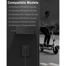 VHBW 42V Charger Compatible with Roinside Electric Scooter Charger, Compatible with Roinside UP2, UP6, UP6-1, UP8, U2, P1 Electric Scooter