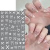 Bow Heart Nail Art Stickers Decals 8 Sheets Bow Nail