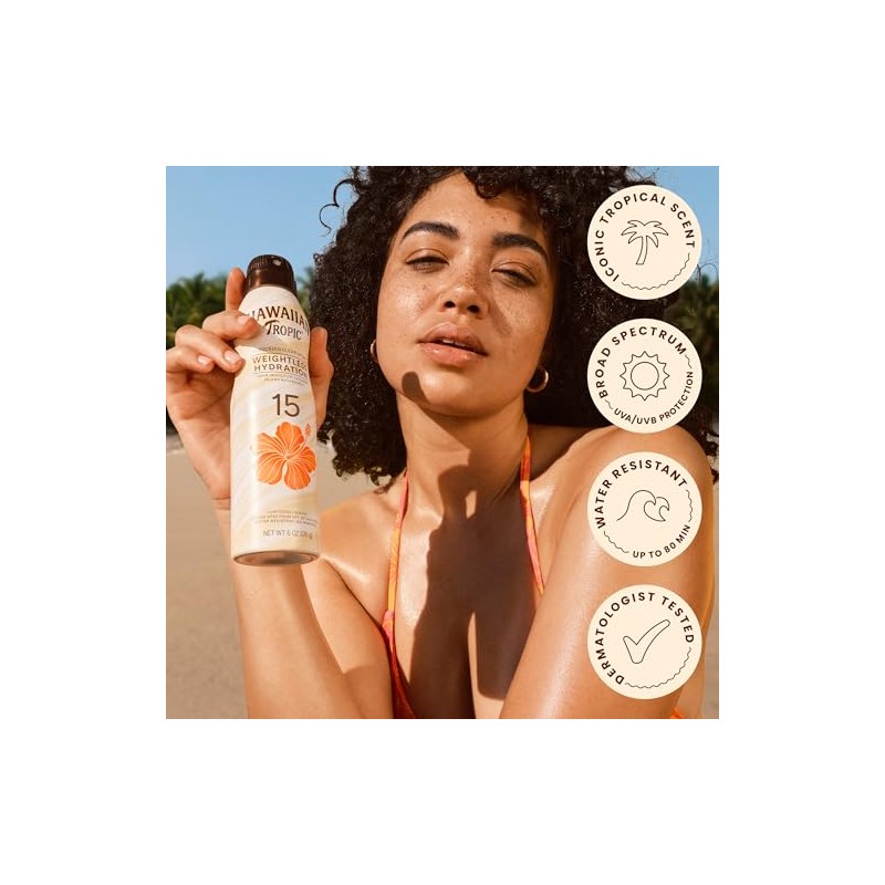 Hawaiian Tropic Protector solar en aerosol transparente de hidratación sin