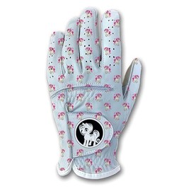 Scale Wear Design Funny Pink Pony Club Golf Glove - Cabretta and Synthetic Leather Left LH Right RH Hand Golfer Weather Grip Adult White Leather