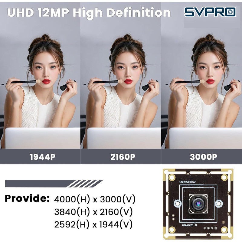 Svpro 12MP Auto Focus USB Camera Module 4K 30fps Webcam