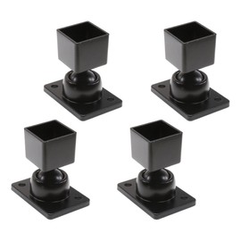Plum Fittings 1 1/4" x 1 1/4" Adjustable Swivel Ball Bracket Aluminum Fence - Residential Rail Mounts | Black | Pack of 4