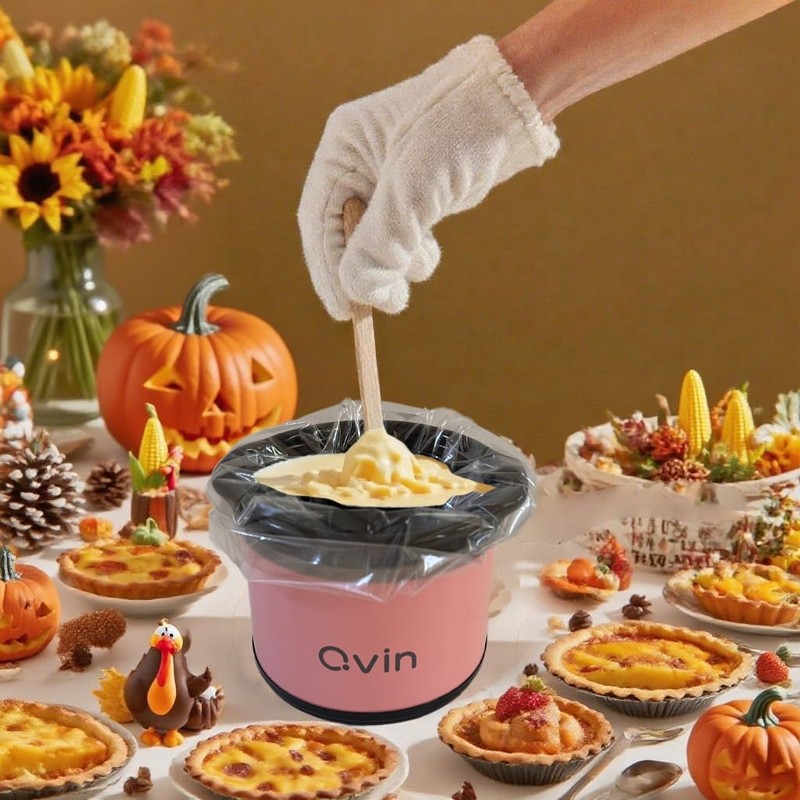 Mini Slow Cooker, 0.65 Quarts, Pink, with 10 BPA-Free Liners