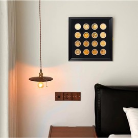 Coin Holder,Challenge Coin Display Cases,11.4X11.4 Wooden Challenge Coin Display Case with Clear Coverfor Collectors Military Challenge Coins Holders,Coin Box for 16 Coin Medal Poker chip Badges.