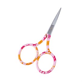 The Quilted Bear Pink Daisy Embroidery Scissors - Small Sharp 3.5" Blades for use as Embroidery, Cross Stitch, School, Applique or Nail Scissors with Your Choice of Design (Pink Daisy)