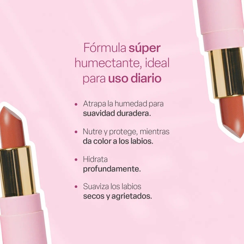 Labial Hidratante Natural Teia Cosméticos Naturales Color Rosa intenso