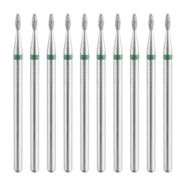 sourcing map 10pcs 100-120 Grits Diamond Grinding Bit 1.3mm Oval Head 2.35mm Shank 3.6mm Length Stone Sanding Drill Bits Rotary Tool for Ceramic Glass Nails Grinding Polishing