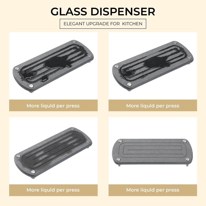 [Luxury] Kitchen Soap Dispenser Set - 16OZ Black Glass Bottle,