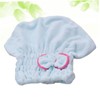 FRCOLOR Bowknot Microfiber Hair Drying Cap for Quick Absorption Lightweight