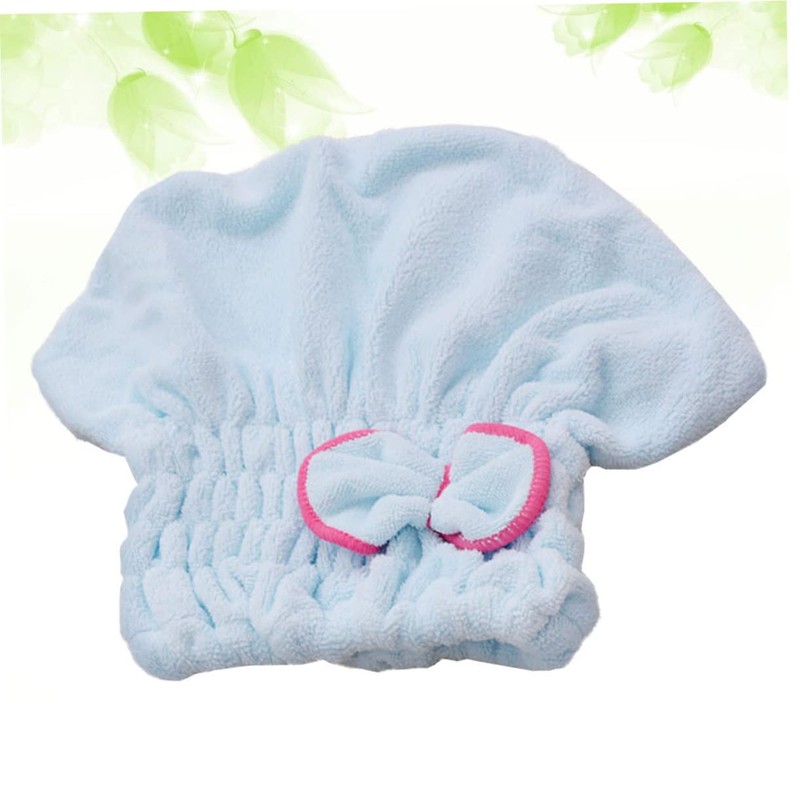FRCOLOR Bowknot Microfiber Hair Drying Cap for Quick Absorption Lightweight
