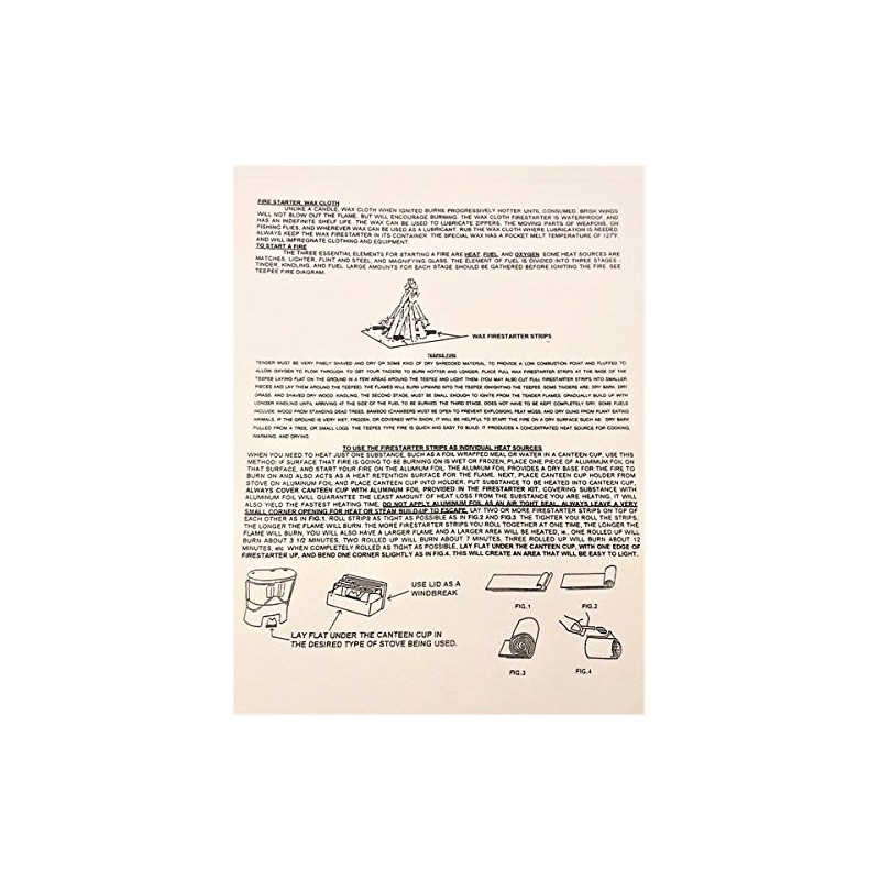 Go Prepared Survival Sure Strips Emergency Military Survival Firelighting Kit