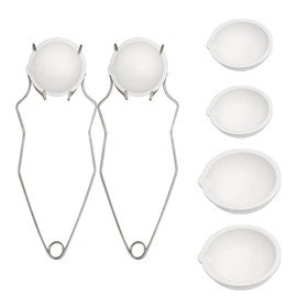 Melting Metal Crucible Kit 8-Piece with 2 Tongs,4x2oz & 2x5oz Refractory Bowls - Quartz Gold/Silver Crucibles for Smelting,Alchemy,Jewelry Casting (High-Temperature Resistance)