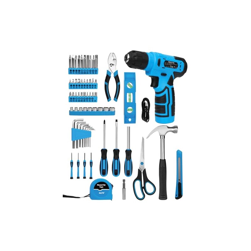 139-Piece Tool Set - Tool Kit with 8V Cordless Drill