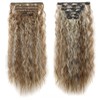 Ombre Highlighted Wavy Clip-In Hair Extensions Ash Brown to Blonde