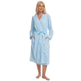 Suzy & Me Ladies Summer Meadow Print 100% Cotton Jersey Wrap (UK, Numeric, 16, 18, Regular, Regular, BLUE)