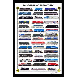 Railroads of Albany 12"x18" matted poster by Andy Fletcher signed