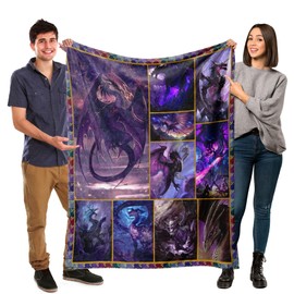 Dragon Gifts,Purple Dragon Throw Blanket for Men Women Kid, Ultra-Soft Flannel Blanket for Bed Couch Travel Outdoor Blankets,Dragon Lover Gifts,60"x80"