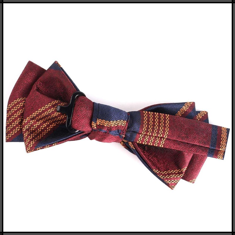 White Fang NC097 Double Stripe Necktie, Bowtie, Formal, Simple, Stylish,