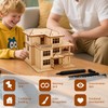 3D Wooden Puzzles for Adults,DIY Color Modern Villa Wooden Model