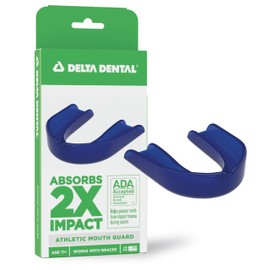 Delta Dental Sports Mouth Guard - ADA Accepted - 2X The Impact Absorption - Works with Braces - Navy