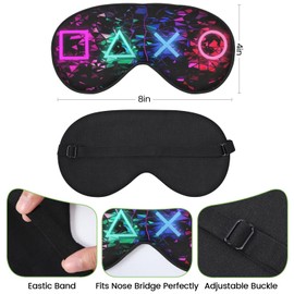 2 Pcs Boys Sleep Eye Mask, Guys Blackout Sleeping Silk Mask for Kids Adult Children's Travel Eye Cover Blindfold for Game