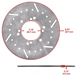 Caltric 3 Front Middle Brake Disc Rotor W/ Pad for Polaris Big Boss 500 6X6 1998-1999
