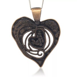 Unbranded Large Heart with Inner Heart Pendants in Red Copper 63 x 77mm. hole: 12x8mm